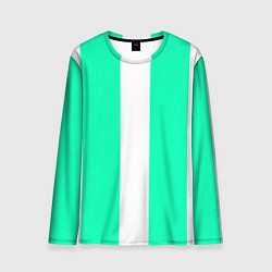 Мужской лонгслив Color turquoise white line