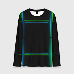 Мужской лонгслив Neon green light blue
