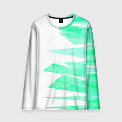 Лонгслив мужской Color white light blue strip, цвет: 3D-принт