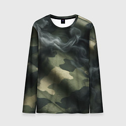 Лонгслив мужской Камуфляжная ткань с дымом, цвет: 3D-принт