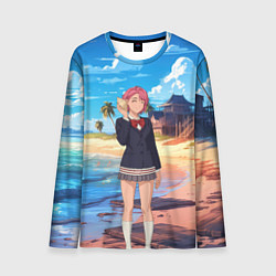 Лонгслив мужской Дандадан Сиратори Айра с ракушкой в руках, цвет: 3D-принт