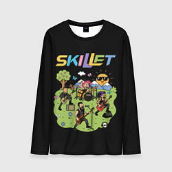 Лонгслив мужской Скиллет мультяшный стиль, цвет: 3D-принт