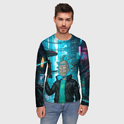 Лонгслив мужской Рик-киберпанк, цвет: 3D-принт — фото 2