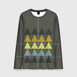 Лонгслив мужской Абстрактный лес, геометрический с однотоном, цвет: 3D-принт