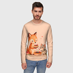 Лонгслив мужской Пироги с лисой, цвет: 3D-принт — фото 2