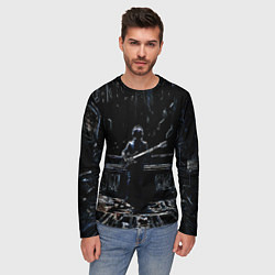 Лонгслив мужской Линейный силуэт музыканта, цвет: 3D-принт — фото 2