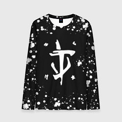 Лонгслив мужской Doom брызги белых красок, цвет: 3D-принт