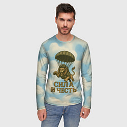 Лонгслив мужской Сила и честь лев ВДВ, цвет: 3D-принт — фото 2