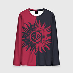 Лонгслив мужской Солнце красно-синее, цвет: 3D-принт
