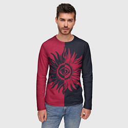 Лонгслив мужской Солнце красно-синее, цвет: 3D-принт — фото 2