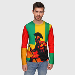 Лонгслив мужской Спартанский воин поп-арт, цвет: 3D-принт — фото 2
