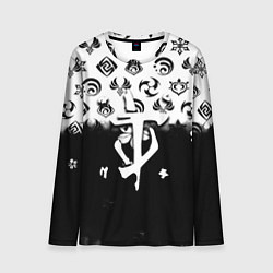 Мужской лонгслив Doom черно белые аниме