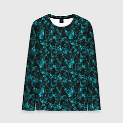 Мужской лонгслив Голубой с черным абстрактный узор