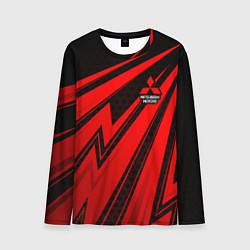 Лонгслив мужской Митсубиси - красные молнии, цвет: 3D-принт