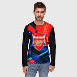 Лонгслив мужской Arsenal неоновая геометрия, цвет: 3D-принт — фото 2