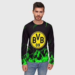 Лонгслив мужской Borussia зелёный огонь, цвет: 3D-принт — фото 2