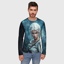 Лонгслив мужской Цири с огненными глазами, цвет: 3D-принт — фото 2