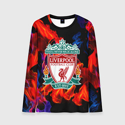 Лонгслив мужской Liverpool огненный стиль текстура, цвет: 3D-принт