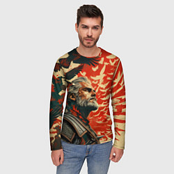 Лонгслив мужской Ведьмак и птицы, цвет: 3D-принт — фото 2