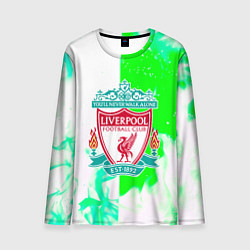 Лонгслив мужской Ливерпуль зеленый огонь текстура, цвет: 3D-принт