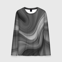 Лонгслив мужской Серые волны абстракция однотонная, цвет: 3D-принт
