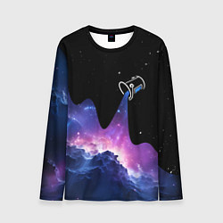 Лонгслив мужской Потеки космической краски, цвет: 3D-принт