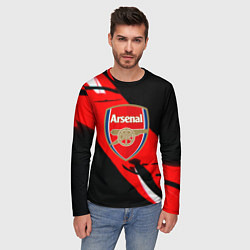 Лонгслив мужской Арсенал геометрия полосы краски, цвет: 3D-принт — фото 2