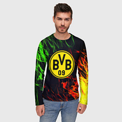 Лонгслив мужской Borussia flame toxic, цвет: 3D-принт — фото 2