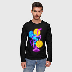 Лонгслив мужской Night beach, цвет: 3D-принт — фото 2