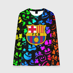 Лонгслив мужской Барселона x Маршмэллоу неоновый градиент, цвет: 3D-принт