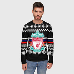 Лонгслив мужской Ливерпуль текстура триколор зима, цвет: 3D-принт — фото 2