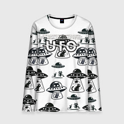 Лонгслив мужской UFO и котики, цвет: 3D-принт