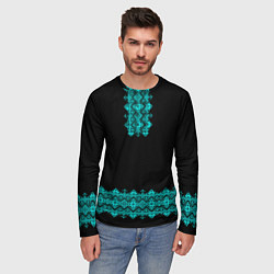 Лонгслив мужской Вышиванка узорный ряд, цвет: 3D-принт — фото 2