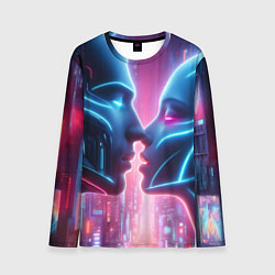 Мужской лонгслив Cyber love - metropolis neon glow