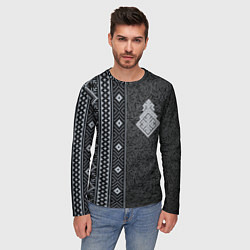 Лонгслив мужской Славянский орнамент Макошь, цвет: 3D-принт — фото 2