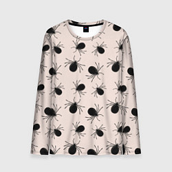 Лонгслив мужской Паттерн с черными жуками, цвет: 3D-принт