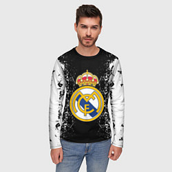 Лонгслив мужской Реал Мадрид текстура краски, цвет: 3D-принт — фото 2