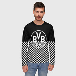 Лонгслив мужской Borussia шахматная клетка, цвет: 3D-принт — фото 2