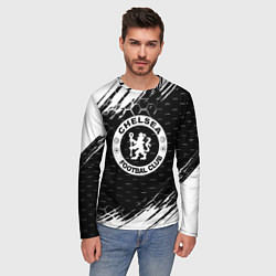 Лонгслив мужской Chelsea штрихи красок текстура, цвет: 3D-принт — фото 2