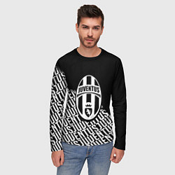 Лонгслив мужской Ювентус надписи лого, цвет: 3D-принт — фото 2