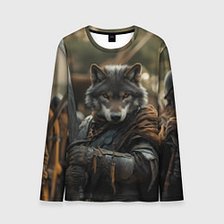 Лонгслив мужской Волк с мечом, цвет: 3D-принт