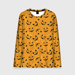 Мужской лонгслив Страшно веселый паттерн на Halloween