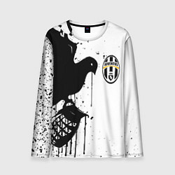 Мужской лонгслив Ювентус черная птица краски