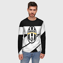 Лонгслив мужской Ювентус полосы геометрия линии, цвет: 3D-принт — фото 2