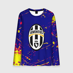 Лонгслив мужской Ювентус желтые краски текстура, цвет: 3D-принт
