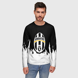 Лонгслив мужской Juventus белый огонь, цвет: 3D-принт — фото 2