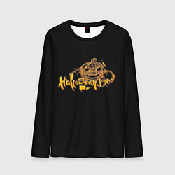 Лонгслив мужской Хэллоуин - Тыква в паутине, цвет: 3D-принт
