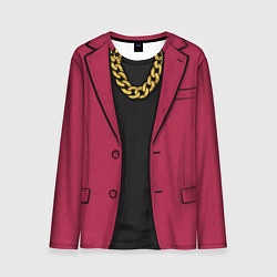 Лонгслив мужской Малиновый пиджак - новый русский 90-е, цвет: 3D-принт