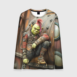 Лонгслив мужской Шрек в панковских шмотках, цвет: 3D-принт