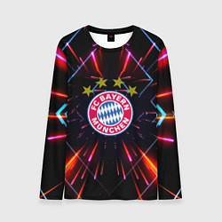 Лонгслив мужской Бавария Мюнхен неоновая абстракция, цвет: 3D-принт